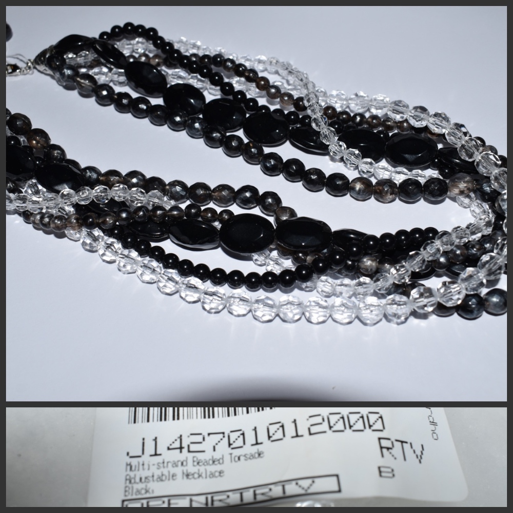 Multi-strand Beaded Torsade Adjustable Necklace